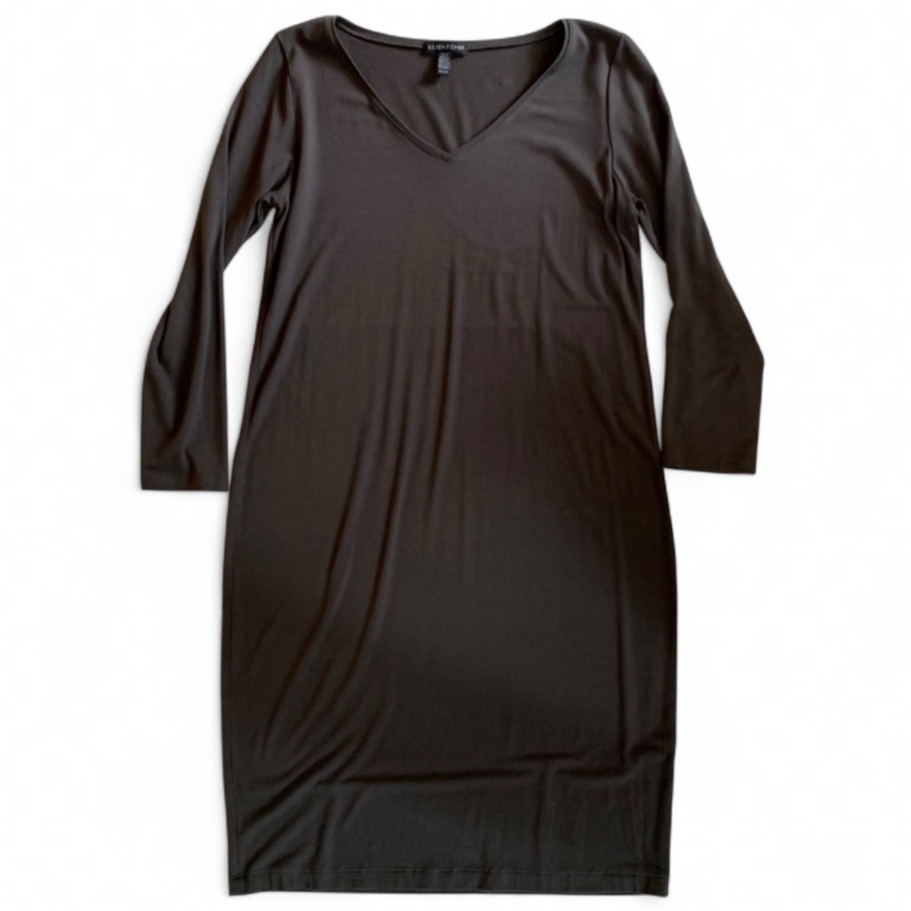 Eileen Fisher Charcoal 3/4 Sleeve Dress